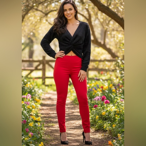 Love Tree Black crop sweater top - Picture 1 of 9